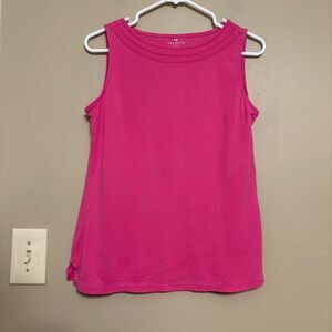 Talbots Women’s Pink 100% Cotton Tank Top Petite Medium Flaw